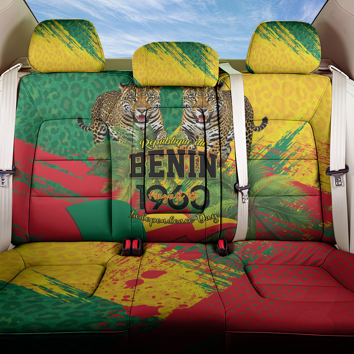Benin August 1st 1960 Back Car Seat Cover Happy Independence Day