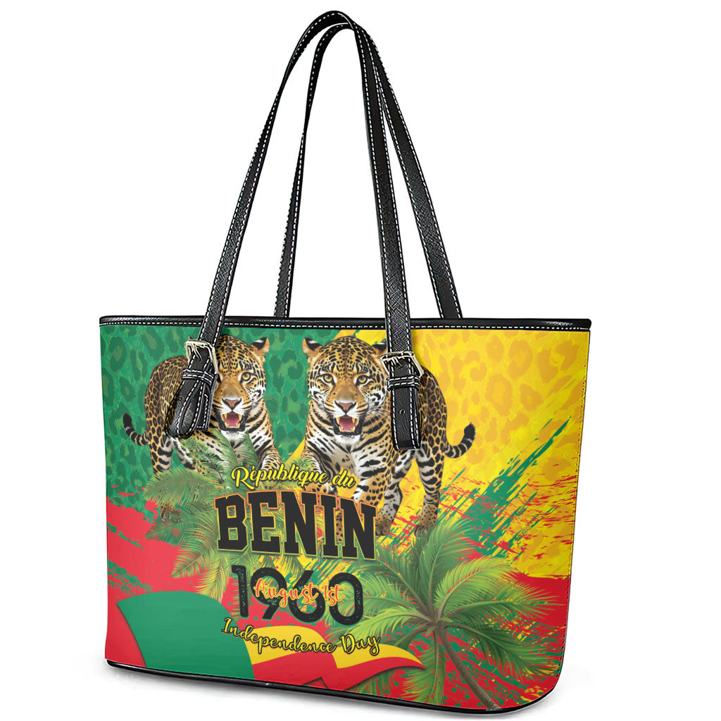 Benin August 1st 1960 Leather Tote Bag Happy Independence Day