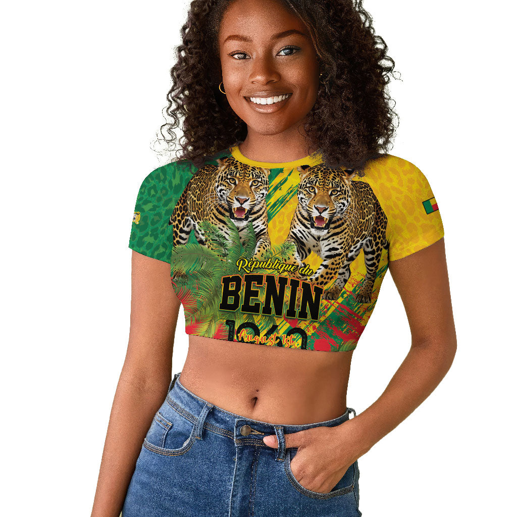 Personalised Benin August 1st 1960 Raglan Cropped T shirt Happy Independence Day