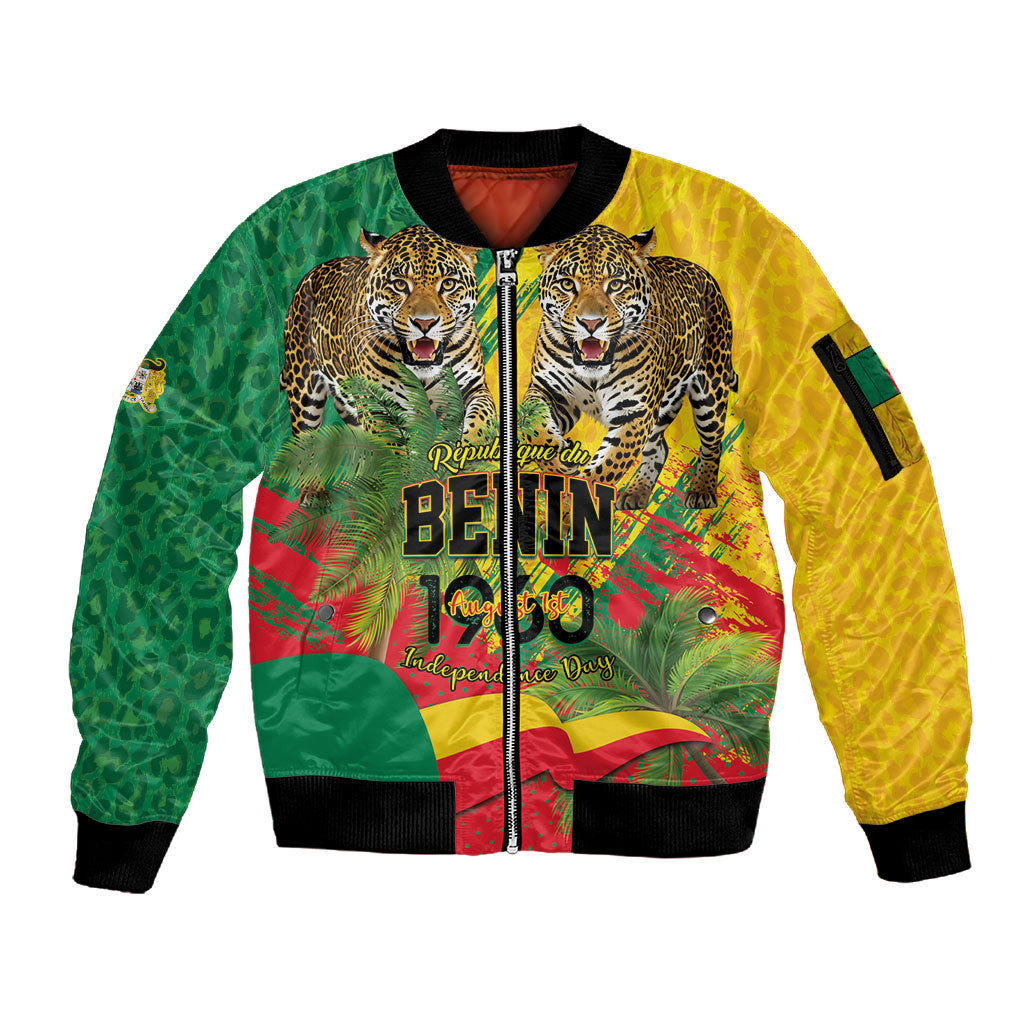 Personalised Benin August 1st 1960 Sleeve Zip Bomber Jacket Happy Independence Day