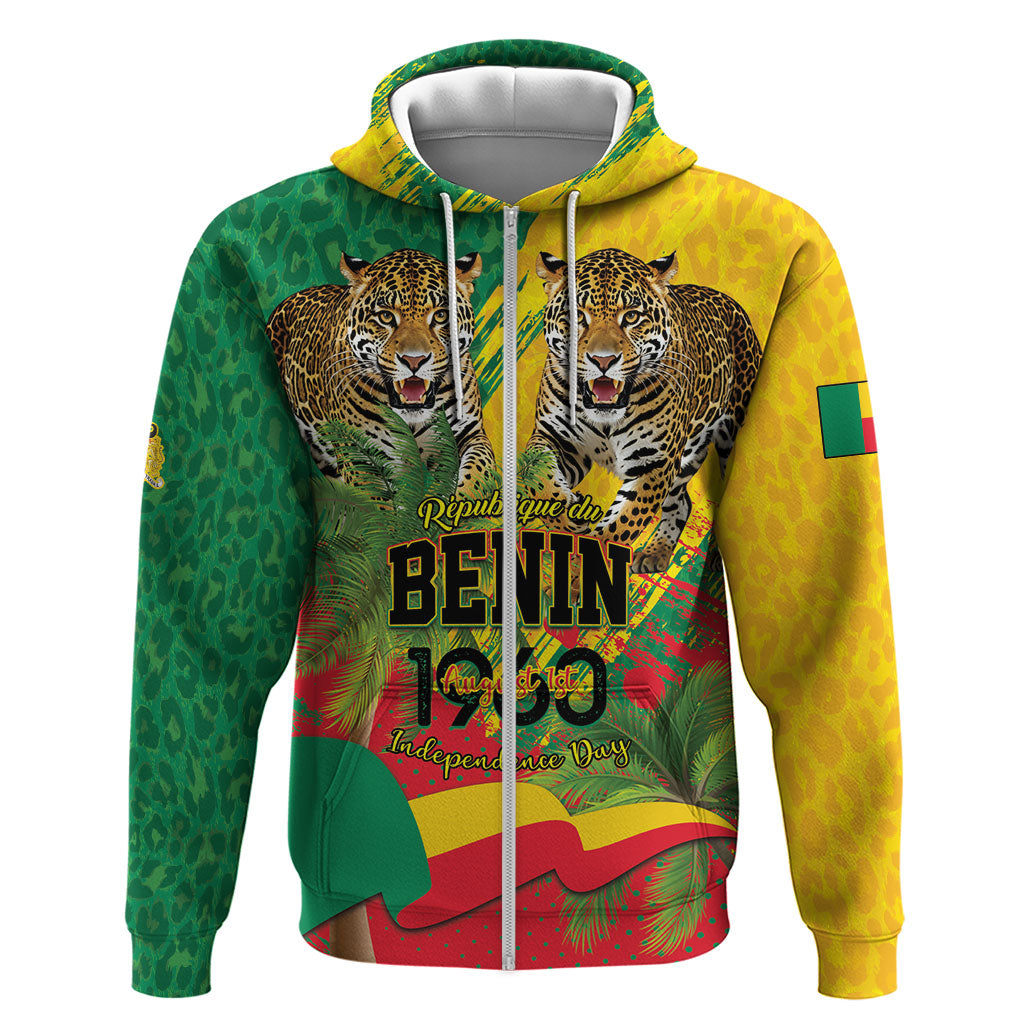 Personalised Benin August 1st 1960 Zip Hoodie Happy Independence Day