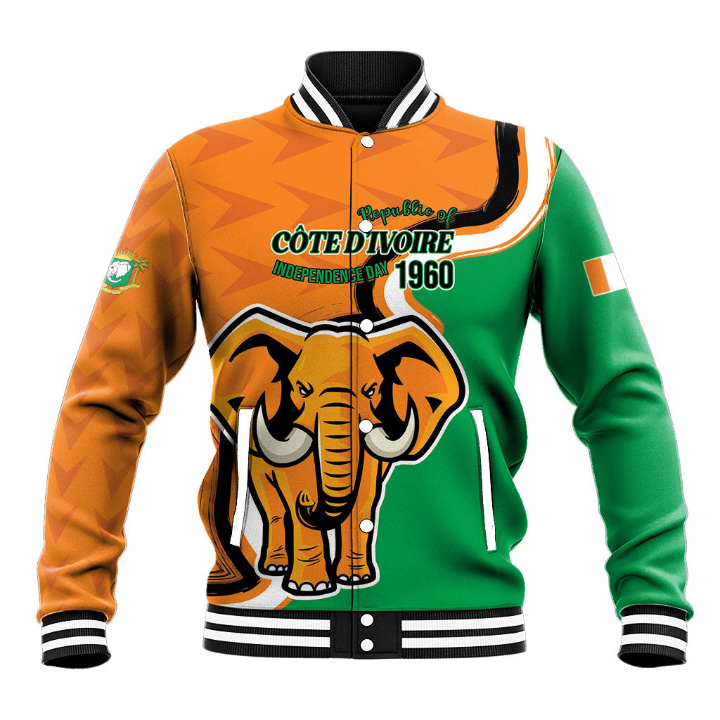 Personalised Ivory Coast August 7th 1960 Baseball Jacket Happy Independence Day