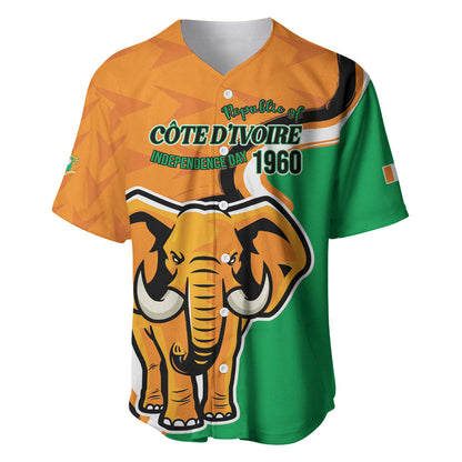 Personalised Ivory Coast August 7th 1960 Baseball Jersey Happy Independence Day