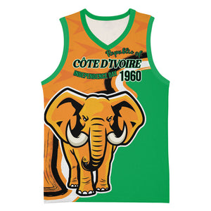 Personalised Ivory Coast August 7th 1960 Basketball Jersey Happy Independence Day