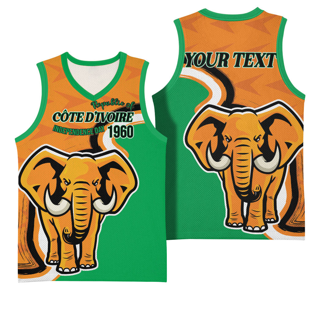 Personalised Ivory Coast August 7th 1960 Basketball Jersey Happy Independence Day