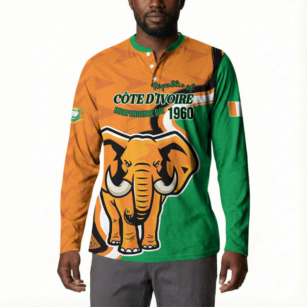 Personalised Ivory Coast August 7th 1960 Button Sweatshirt Happy Independence Day