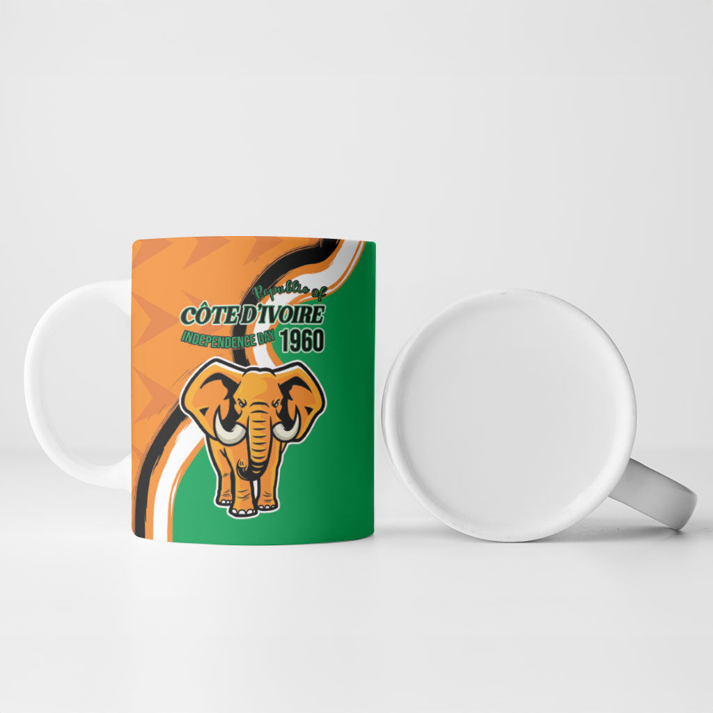 Personalised Ivory Coast August 7th 1960 Ceramic Mug Happy Independence Day
