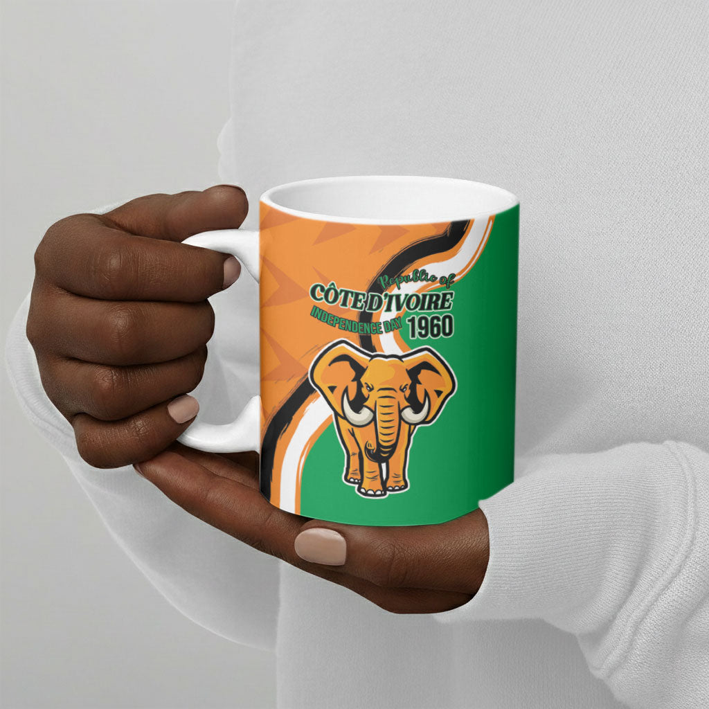 Personalised Ivory Coast August 7th 1960 Ceramic Mug Happy Independence Day