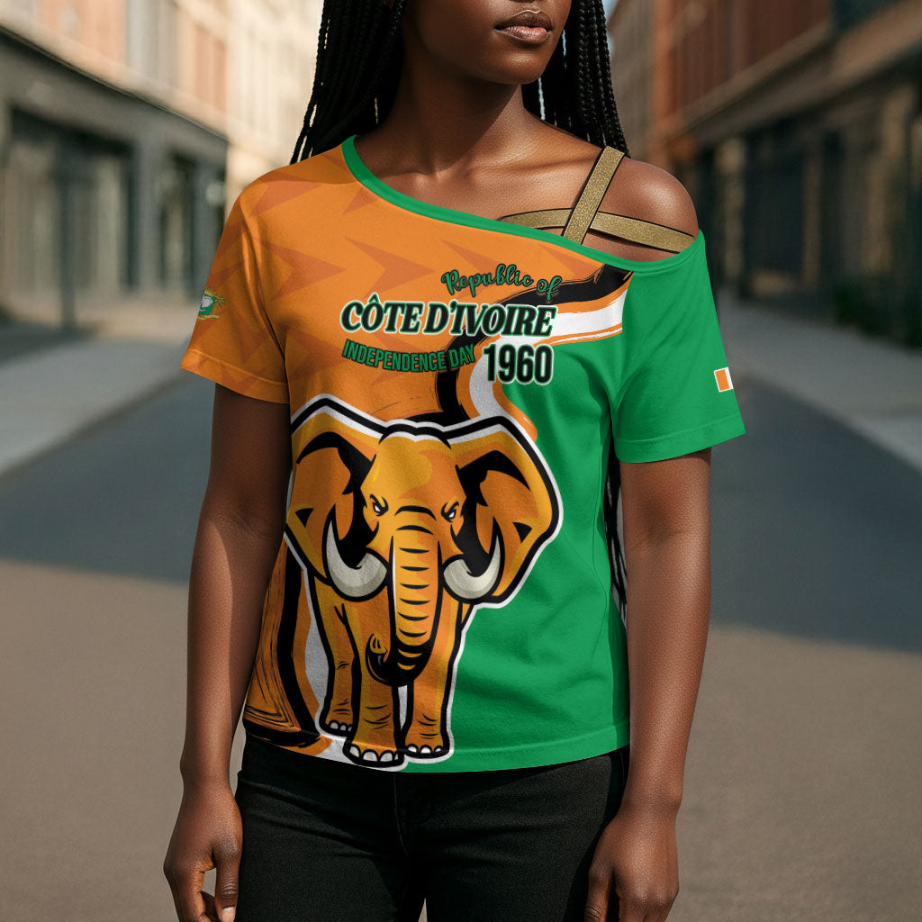 Personalised Ivory Coast August 7th 1960 Cross Shoulder Shirt Happy Independence Day