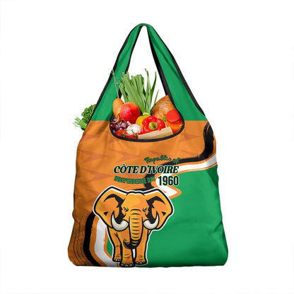 Ivory Coast August 7th 1960 Grocery Bag Happy Independence Day