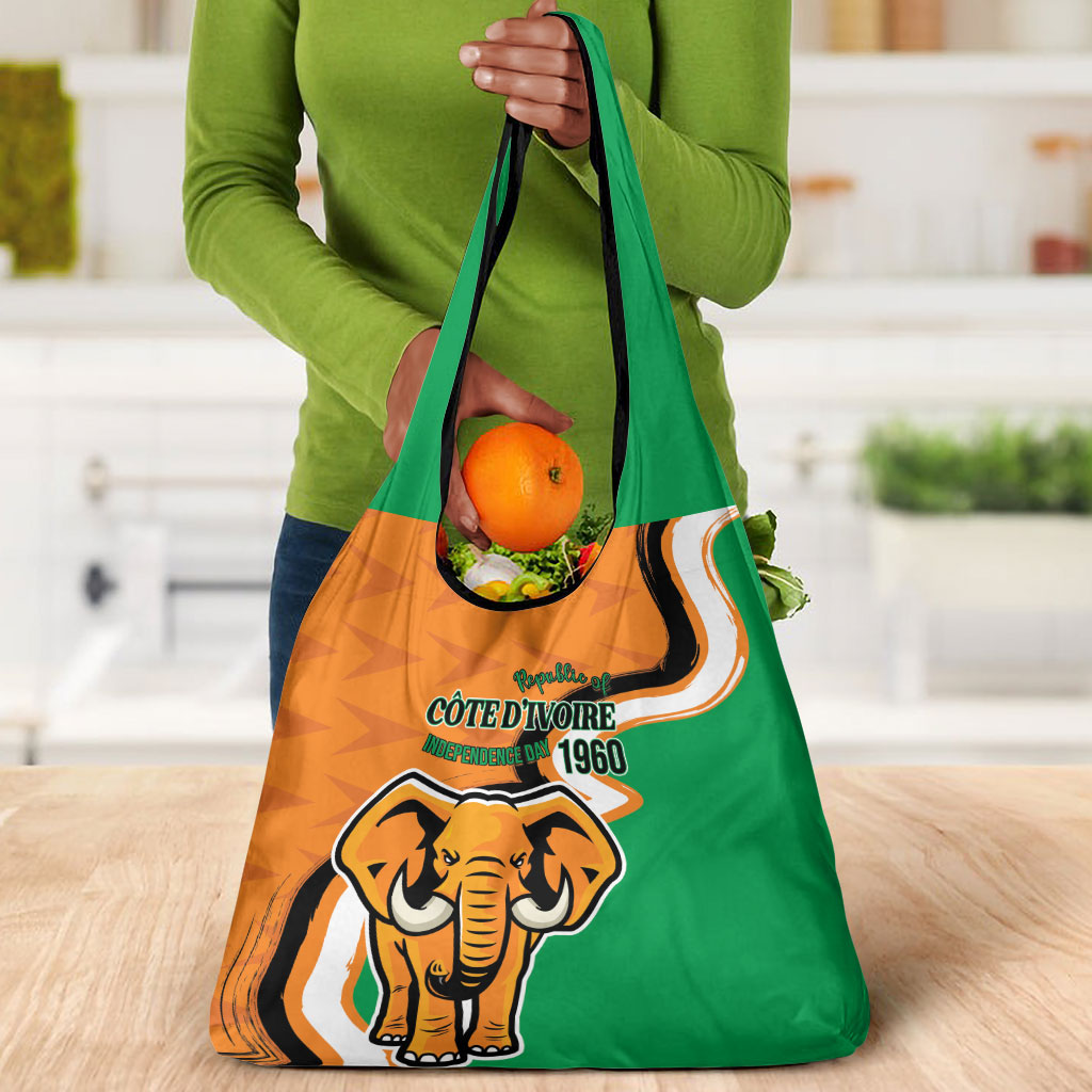 Ivory Coast August 7th 1960 Grocery Bag Happy Independence Day