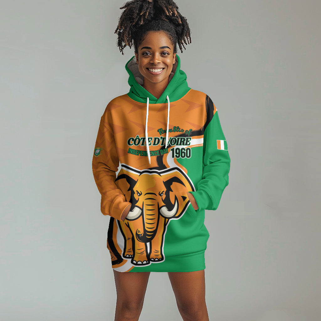 Personalised Ivory Coast August 7th 1960 Hoodie Dress Happy Independence Day