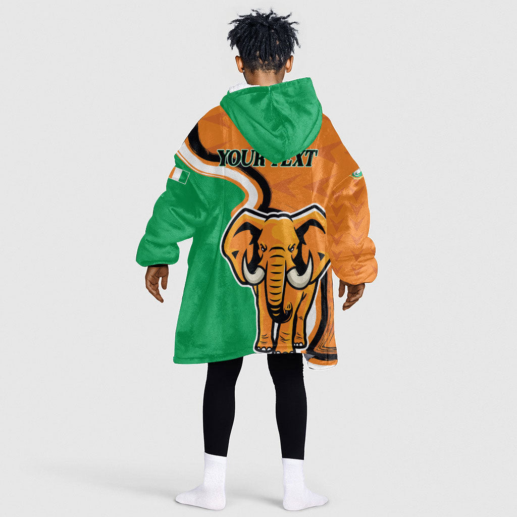 Personalised Ivory Coast August 7th 1960 Kid Wearable Blanket Hoodie Happy Independence Day