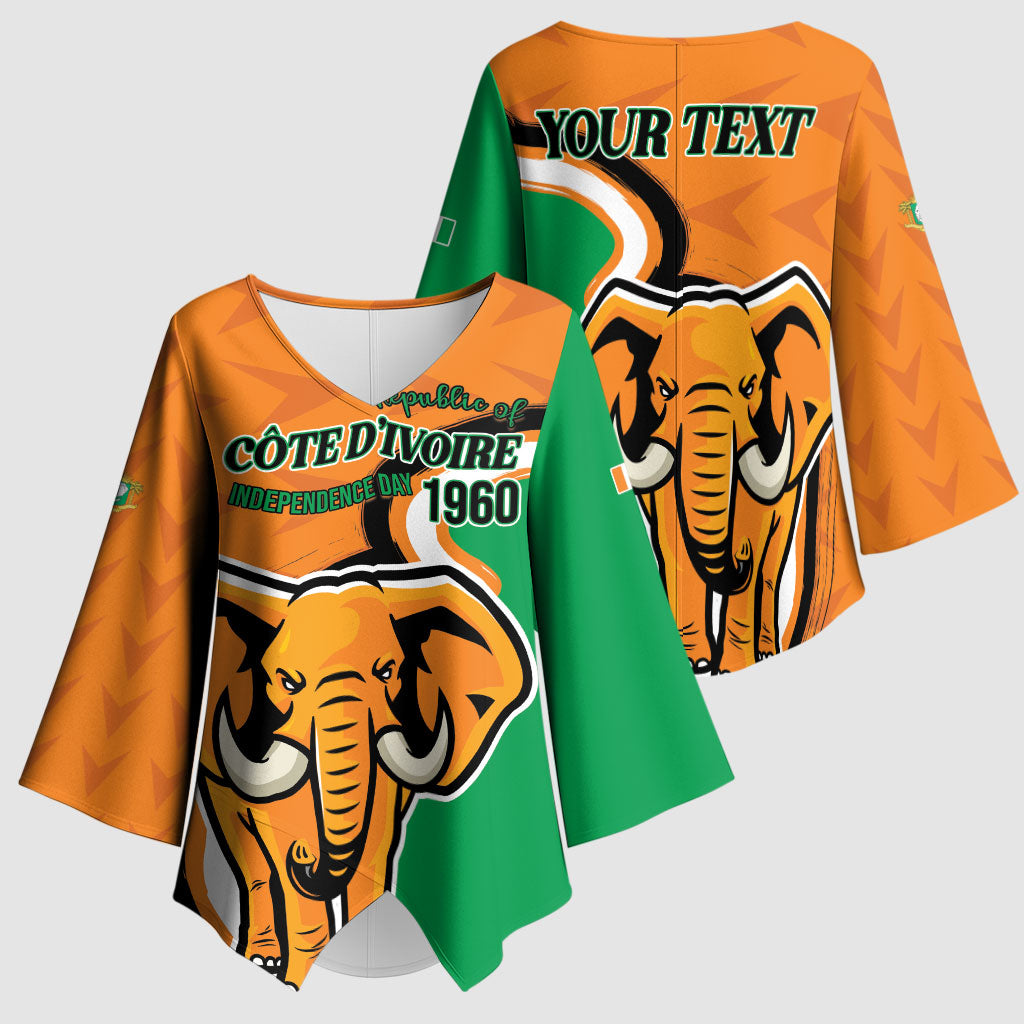 Personalised Ivory Coast August 7th 1960 Kimono Sleeve Blouse Happy Independence Day