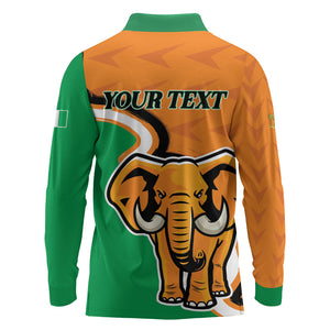 Personalised Ivory Coast August 7th 1960 Long Sleeve Polo Shirt Happy Independence Day