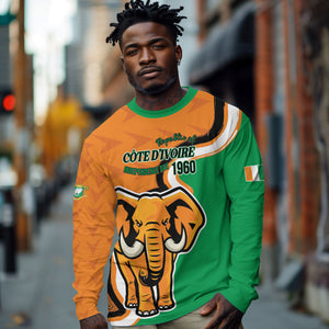 Personalised Ivory Coast August 7th 1960 Long Sleeve Shirt Happy Independence Day