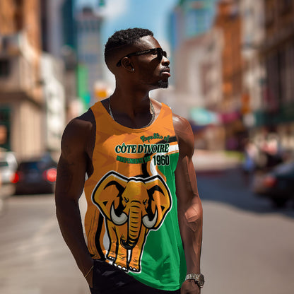 Personalised Ivory Coast August 7th 1960 Men Tank Top Happy Independence Day
