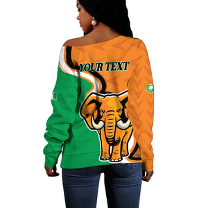 Personalised Ivory Coast August 7th 1960 Off Shoulder Sweater Happy Independence Day