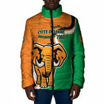 Personalised Ivory Coast August 7th 1960 Padded Jacket Happy Independence Day