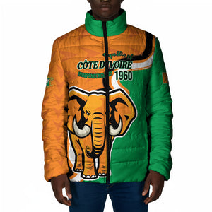 Personalised Ivory Coast August 7th 1960 Padded Jacket Happy Independence Day