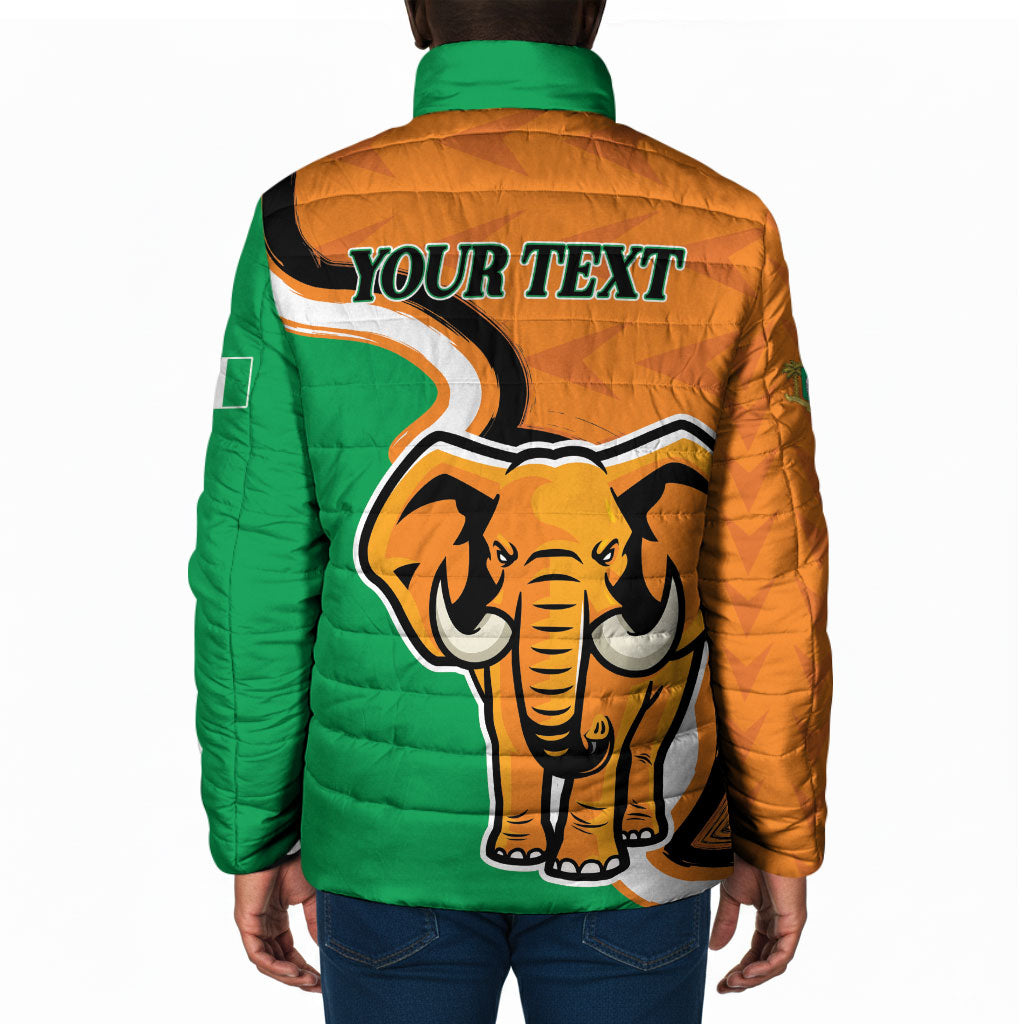 Personalised Ivory Coast August 7th 1960 Padded Jacket Happy Independence Day
