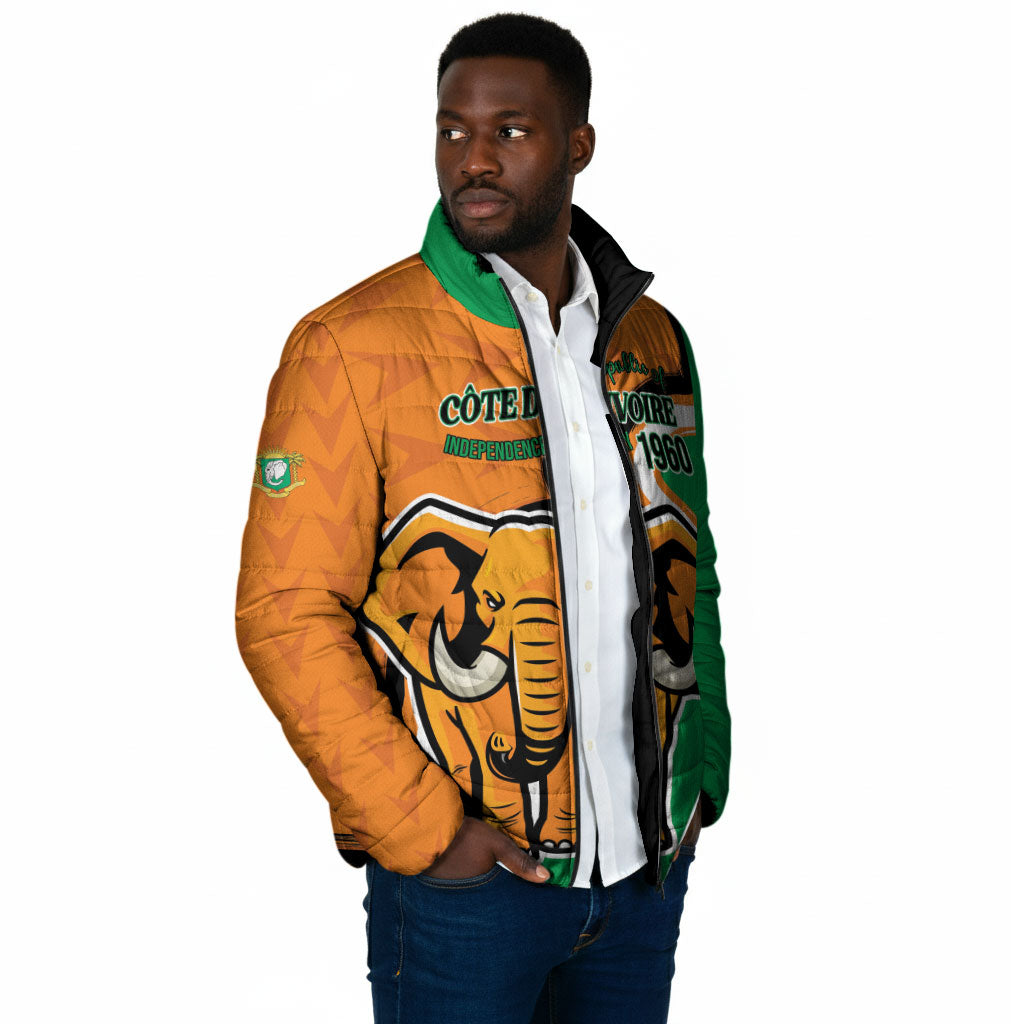 Personalised Ivory Coast August 7th 1960 Padded Jacket Happy Independence Day