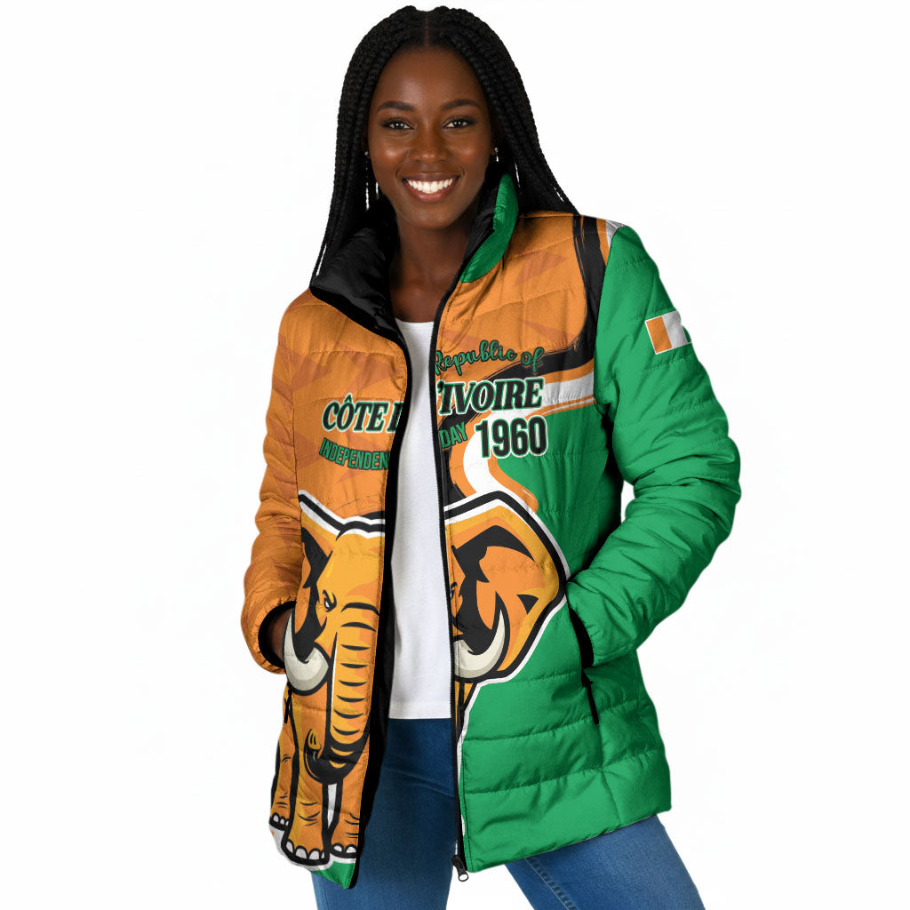 Personalised Ivory Coast August 7th 1960 Padded Jacket Happy Independence Day