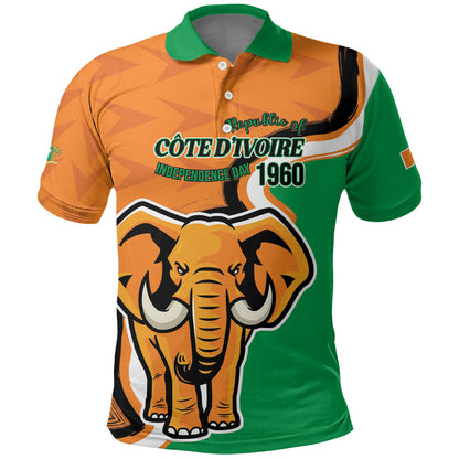 Personalised Ivory Coast August 7th 1960 Polo Shirt Happy Independence Day
