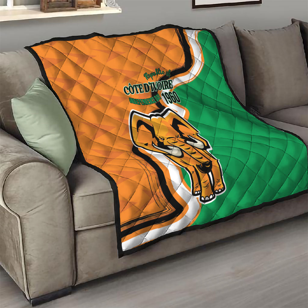 Ivory Coast August 7th 1960 Quilt Happy Independence Day