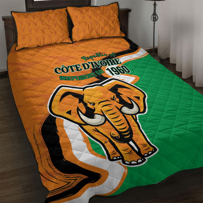 Ivory Coast August 7th 1960 Quilt Bed Set Happy Independence Day