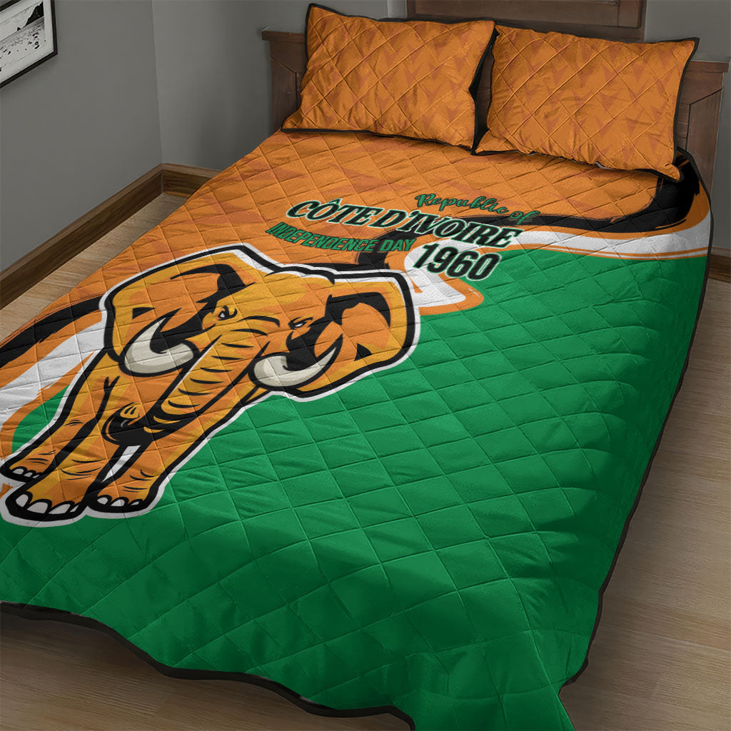 Ivory Coast August 7th 1960 Quilt Bed Set Happy Independence Day