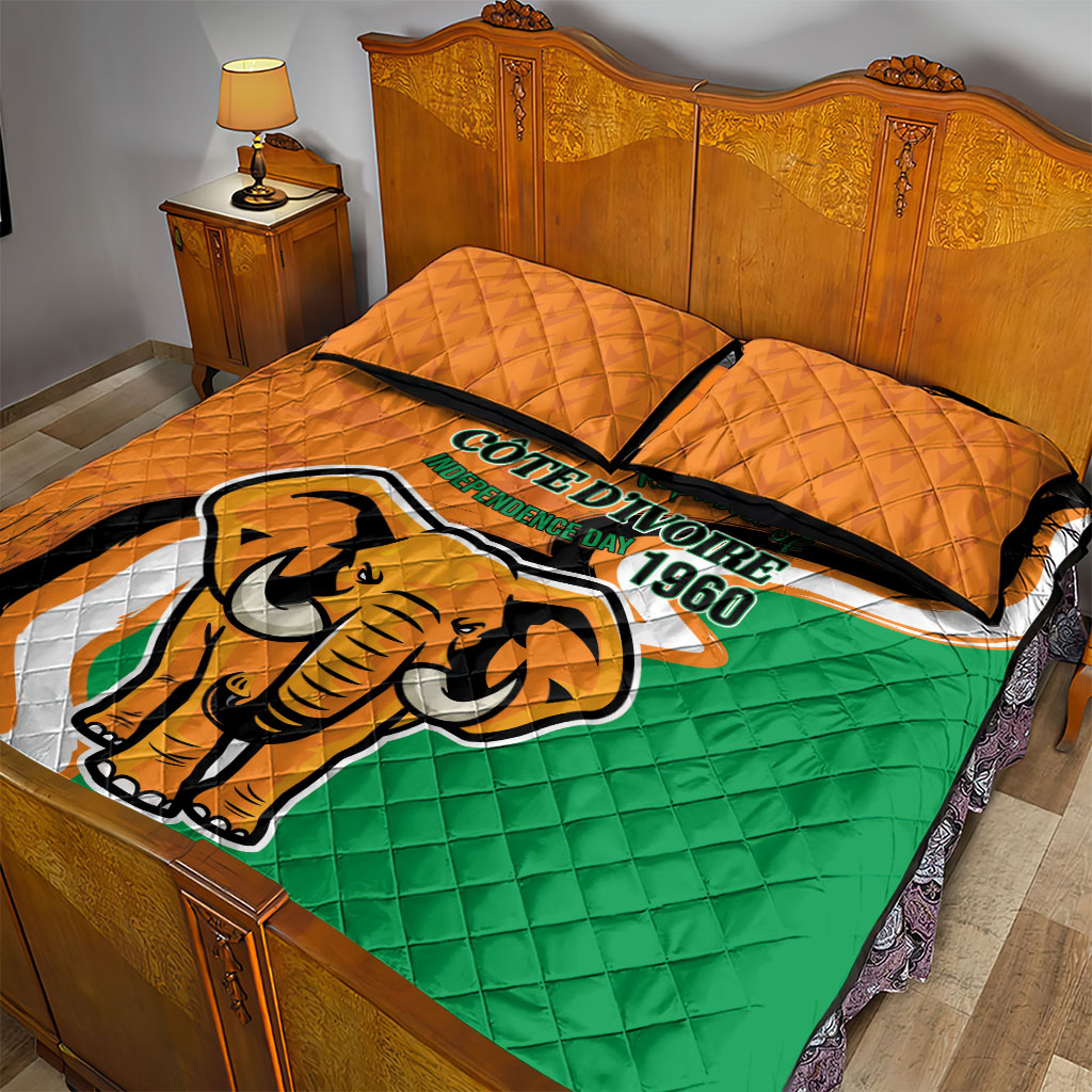 Ivory Coast August 7th 1960 Quilt Bed Set Happy Independence Day