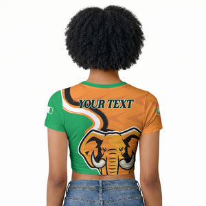 Personalised Ivory Coast August 7th 1960 Raglan Cropped T shirt Happy Independence Day