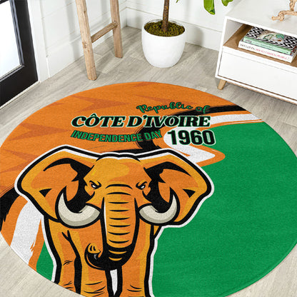 Ivory Coast August 7th 1960 Round Carpet Happy Independence Day