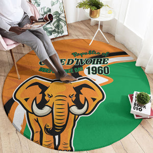 Ivory Coast August 7th 1960 Round Carpet Happy Independence Day
