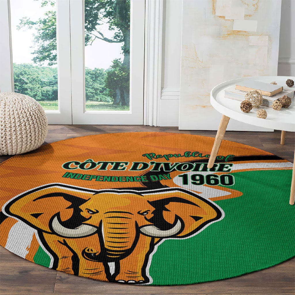 Ivory Coast August 7th 1960 Round Carpet Happy Independence Day