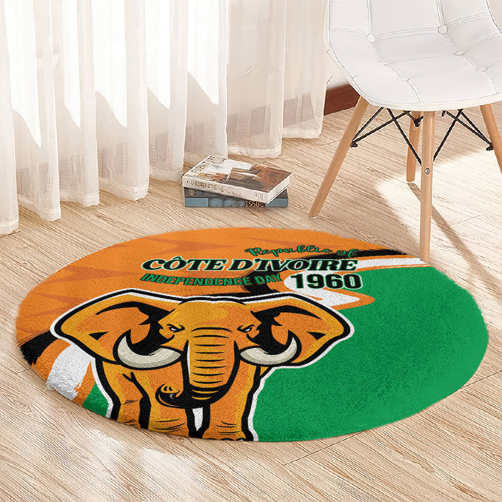 Ivory Coast August 7th 1960 Round Carpet Happy Independence Day