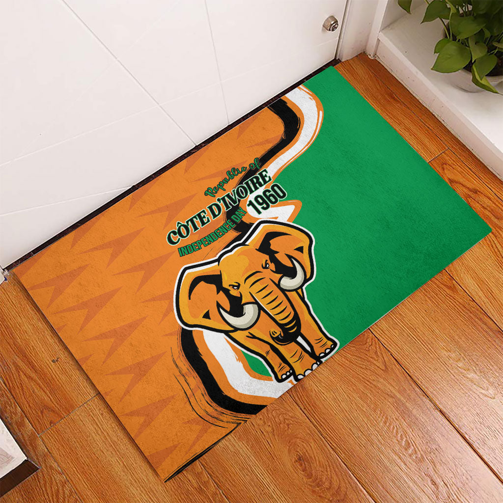 Ivory Coast August 7th 1960 Rubber Doormat Happy Independence Day