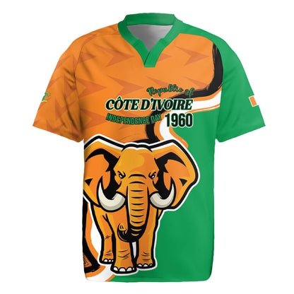 Personalised Ivory Coast August 7th 1960 Rugby Jersey Happy Independence Day