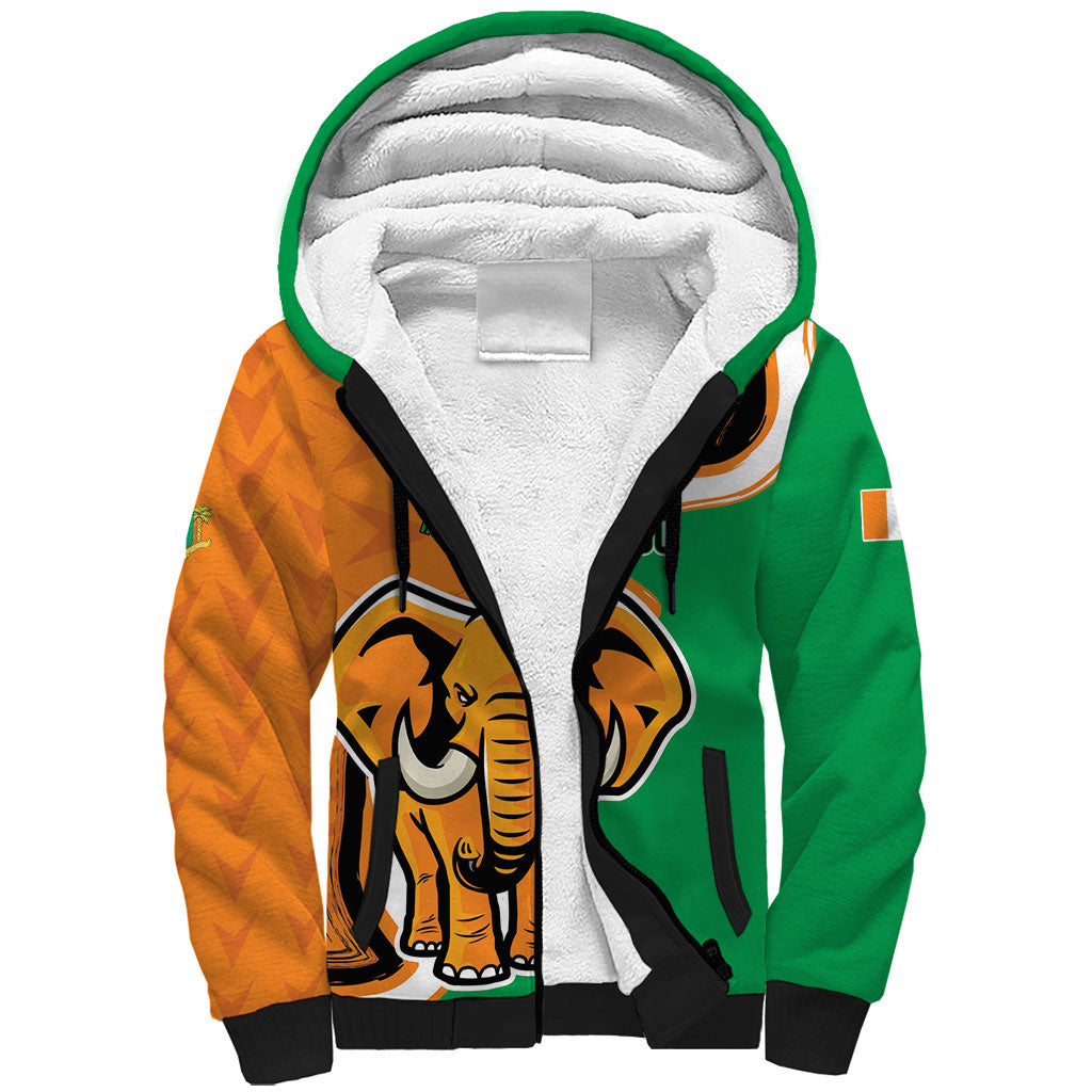 Personalised Ivory Coast August 7th 1960 Sherpa Hoodie Happy Independence Day