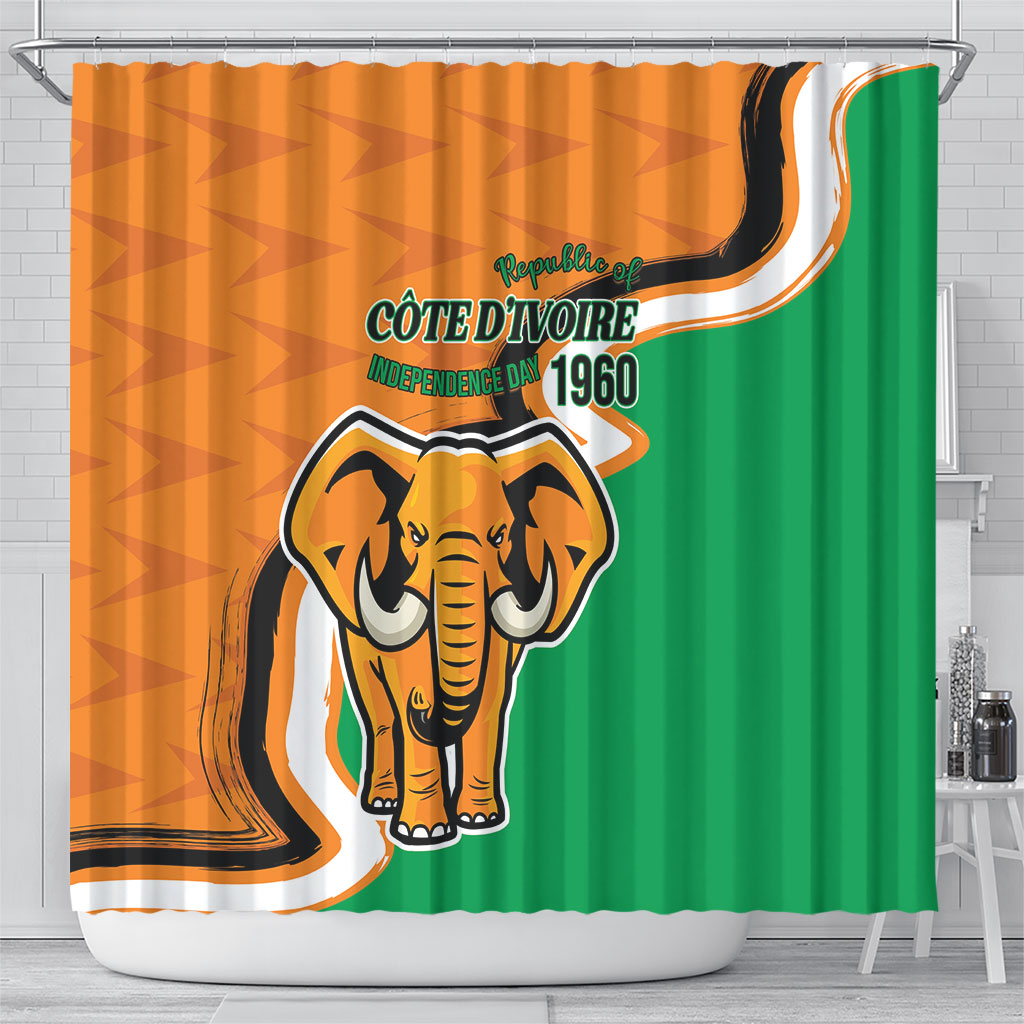 Ivory Coast August 7th 1960 Shower Curtain Happy Independence Day