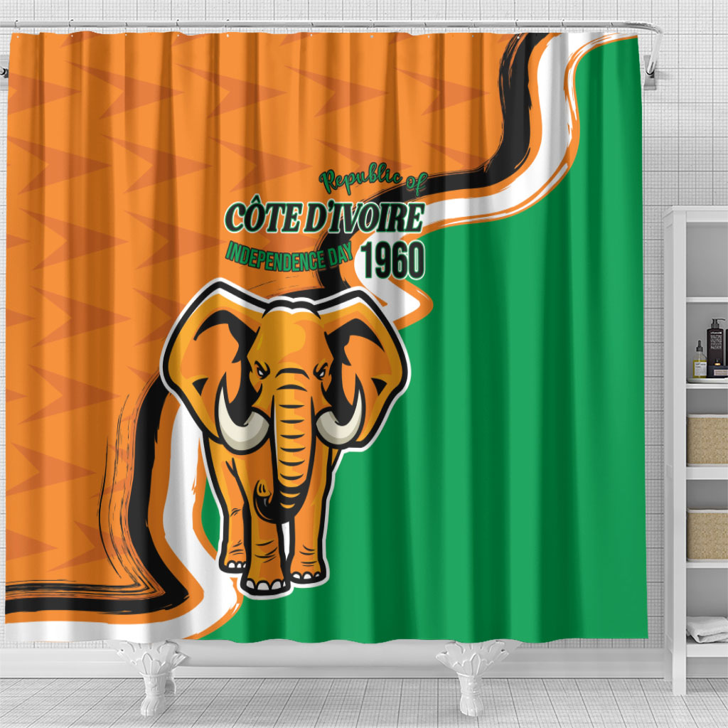 Ivory Coast August 7th 1960 Shower Curtain Happy Independence Day