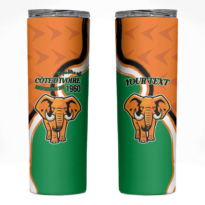 Personalised Ivory Coast August 7th 1960 Skinny Tumbler Happy Independence Day