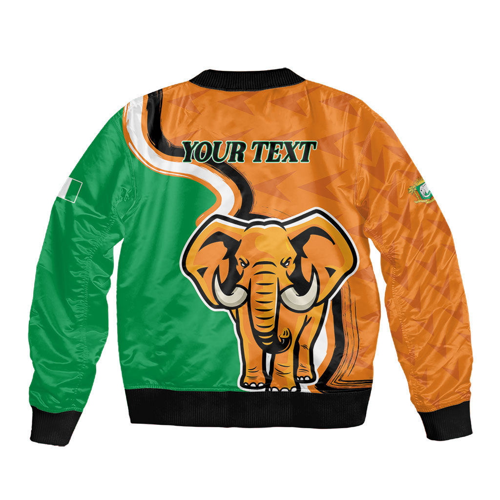 Personalised Ivory Coast August 7th 1960 Sleeve Zip Bomber Jacket Happy Independence Day