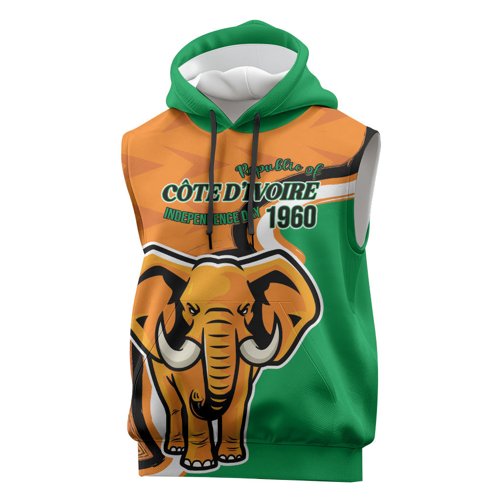 Personalised Ivory Coast August 7th 1960 Sleeveless Hoodie Happy Independence Day