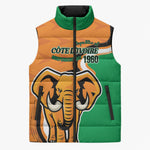 Personalised Ivory Coast August 7th 1960 Sleeveless Puffer Jacket Happy Independence Day