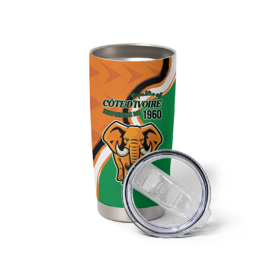 Personalised Ivory Coast August 7th 1960 Tumbler Cup Happy Independence Day