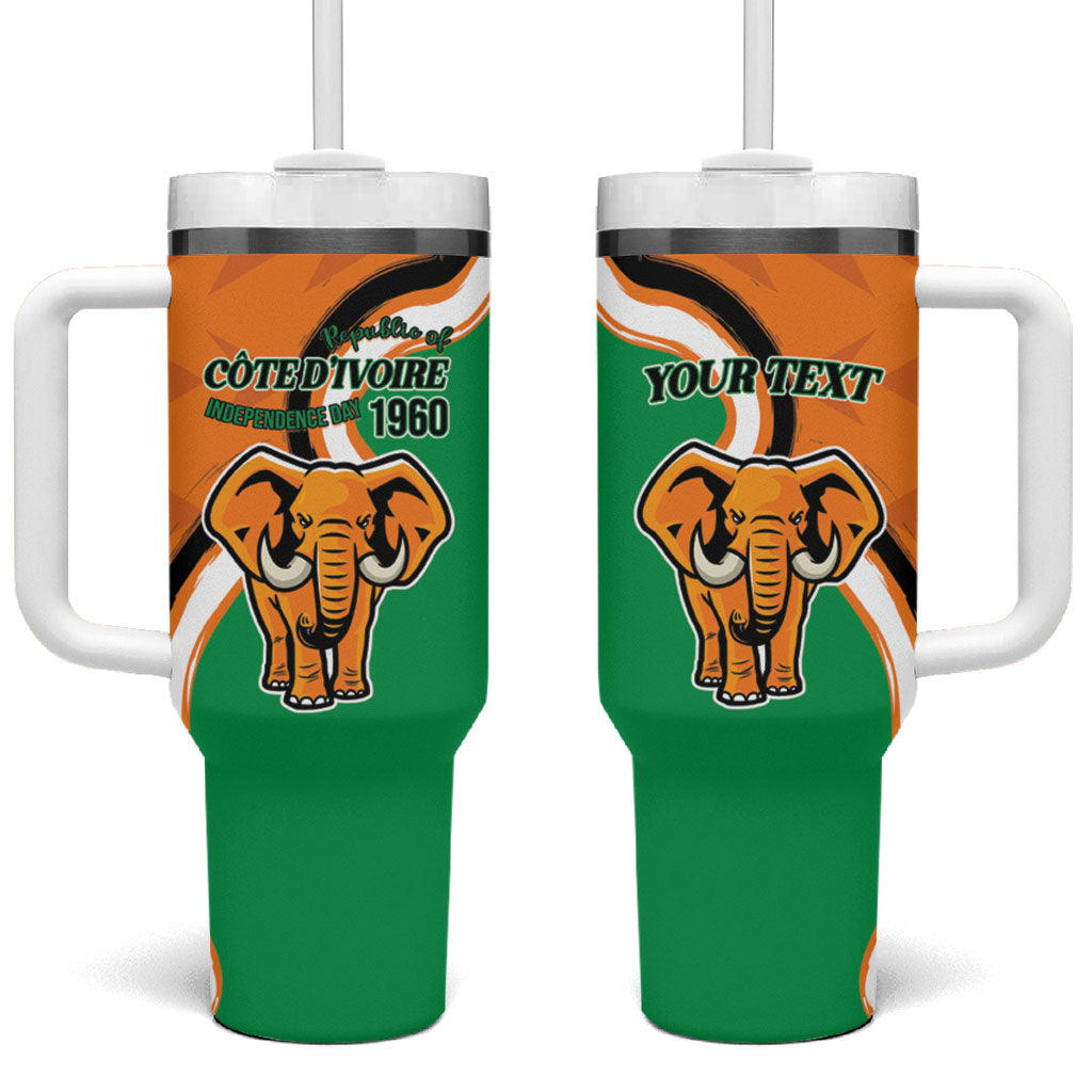 Personalised Ivory Coast August 7th 1960 Tumbler With Handle Happy Independence Day