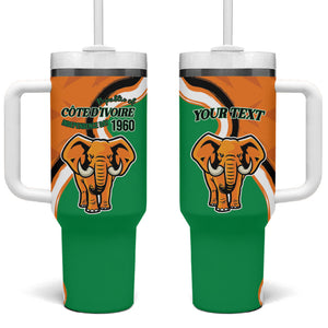 Personalised Ivory Coast August 7th 1960 Tumbler With Handle Happy Independence Day