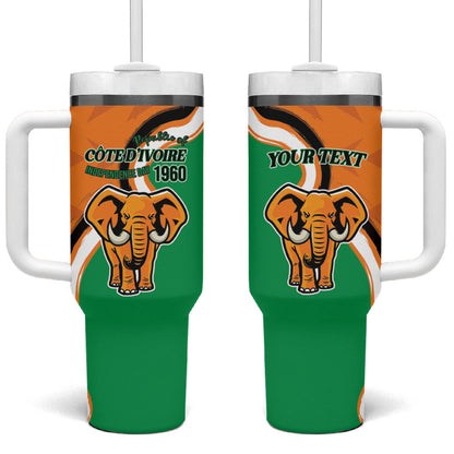 Personalised Ivory Coast August 7th 1960 Tumbler With Handle Happy Independence Day